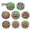 Furniture Protection Coaster 8PCS Coasters, Colorful Wood with Non-Slip Heat Insulation Multi-color Pack Waterproof Drink Holder, for Home Office
