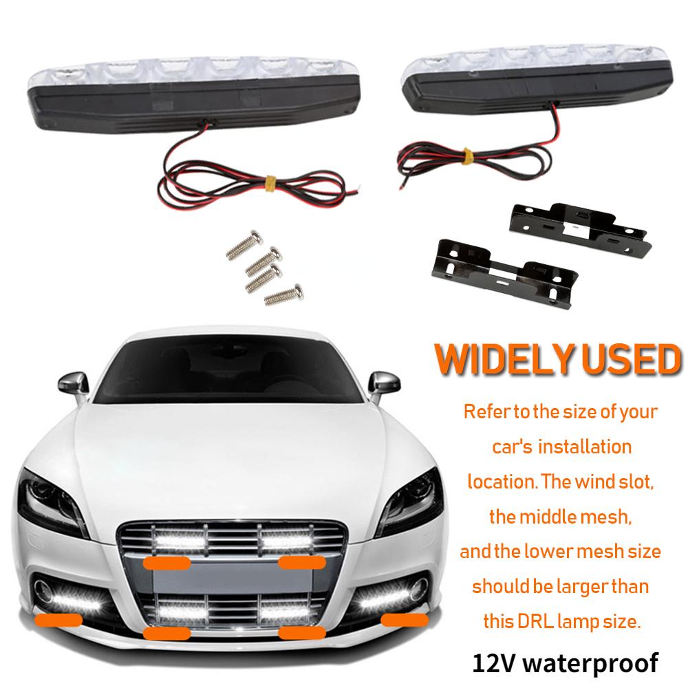 6LED DRL Daytime Running Lights 12V Super Bright Flexible Waterproof Car Auto Motorcycle Light Assembly Driving Fog Light