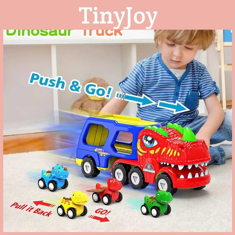 Exciting Double Layer Dinosaur Transport Truck With Lights Sounds And Inertia Features