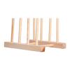 Bambus Tallerken Lett Bærbar Miljøvennlig Holdbar Furu Oppvaskstativ 3 Rader