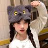 Adorable Furry Cats Ear Beanies With Tails Decors Soft Fleece Winter Hat For Women Girls Cold Weather Accessories