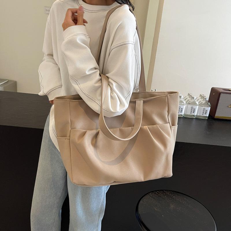 Bag Women's 2025 Autumn New Large Capacity Tote Bag Retro Simple Canvas Bag Commuter Casual Messenger Bag Tide