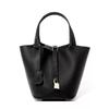 Leather vegetable basket women's bag bucket bag large-capacity handbag first layer cowhide leather women's bag