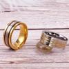 8MM Wide Trendy Gold Color Stainless Steel Rings For Men Women Double Color Engagement Wedding Band Ring Jewelry