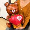 Extra Großer Stehender Bär Rosenballon Niedlicher Herzbär Aluminiumfolienballons für Romantischen Valentinstag Hochzeitsparty Dekoration