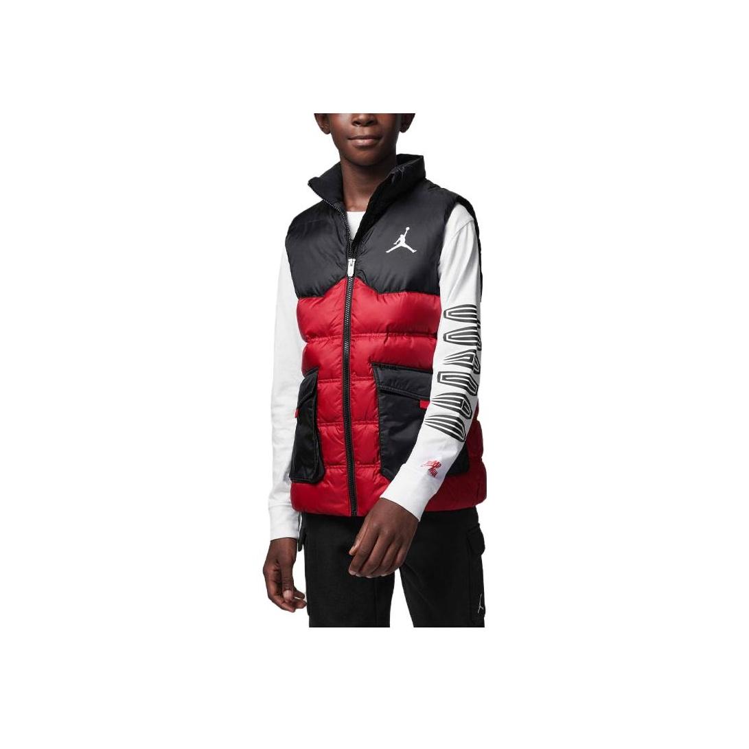

Жилет Jordan Logo Solid Color на молнии с воротником-стойкой, детский жилет красного цвета FB1673-687 XS
