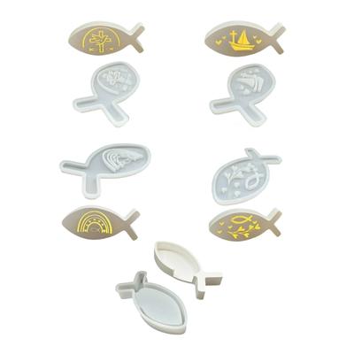 Hollowed Fish Shape Silicone Candle Stand Molds for Candle Tealight Holder Gypsum Decoration Epoxy Resin Silicone Molds