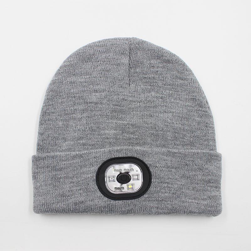 Rechargeable LED Light Beanie - Glow-in-the-Dark Winter Hat for Night Running Outdoors