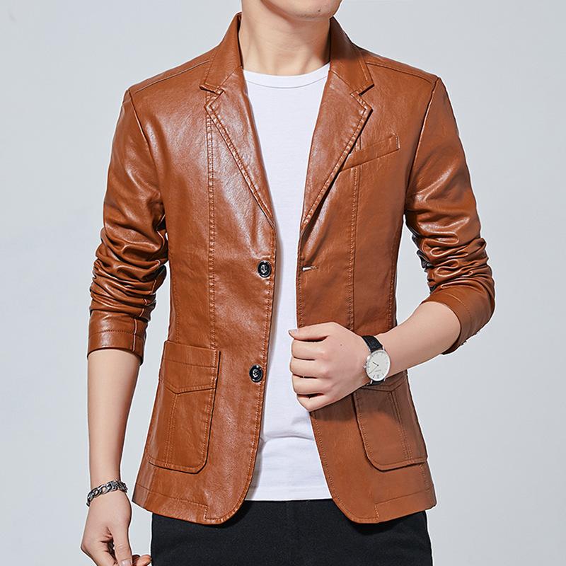 Leather Jacket Men's Jacket Autumn and Winter Motorcycle Leather Jacket Large Size Jacket for Men