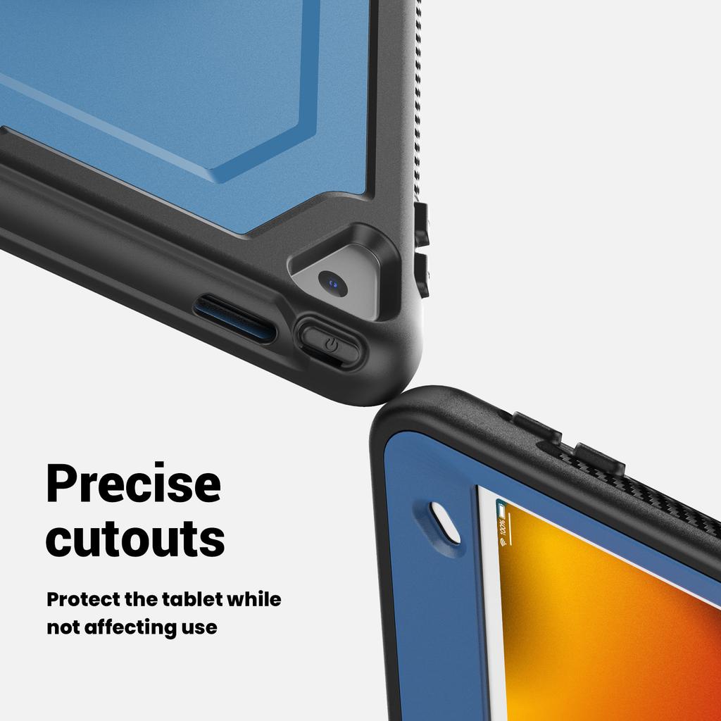 Tablet Case For iPad 10.2 (2021)/(2020)/(2019)/Air 10.5 Inch (2019)/Pro 10.5-inch (2017) PC+TPE Cover with Shoulder Strap