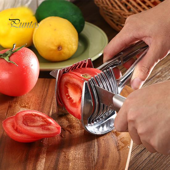 Potato Slicer Handy Extensive Use Food Grade Kitchen Fruit Tomato Clip Holder for Home