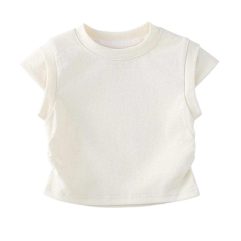 Children's Casual Small Shoulder Sleeveless Round Neck Fashionable T-shirt Top