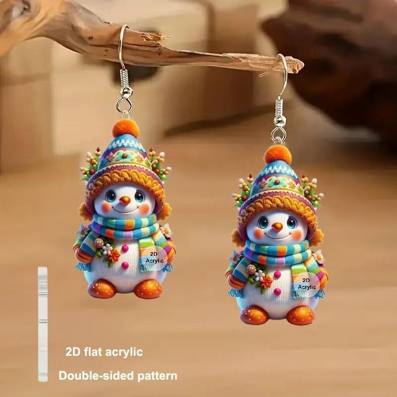 

Acrylic Christmas Earrings Cartoon Doll Design For Holiday Accessories Party