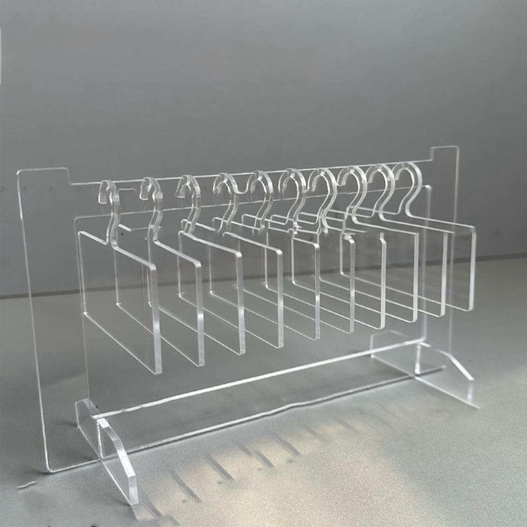 Nail Hanger Display Stand Acrylic Hanging Transparent Nail Sample Display Stand with 10pcs Hanger