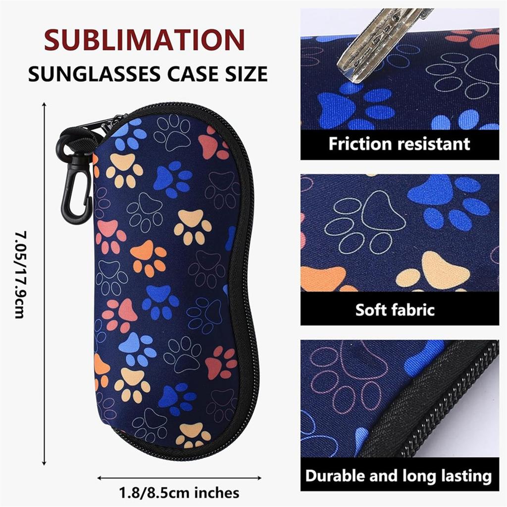 2025+Sublimation Sunglasses Case Blanks Set,Neoprene Sunglasses Case Soft for Sublimation Blanks Sunglasses Case 12PCS