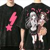Summer Hot Sale Hot Anime BanG Dream T-shirt Gothic Y2k Unisex Vintage Washed Oversized T Shirt Cotton Streetwear Round T-shirt