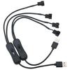 2PCS USB to 4Pin Switch Cable USB Cable 5V 1 in 2 Fan Adapter Cable Power Adapter Cable with Switch Cable Length 40cm/15.7 inch Fan Connector