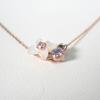 [Used] K10PG Diamond Flower Necklace/j12-14