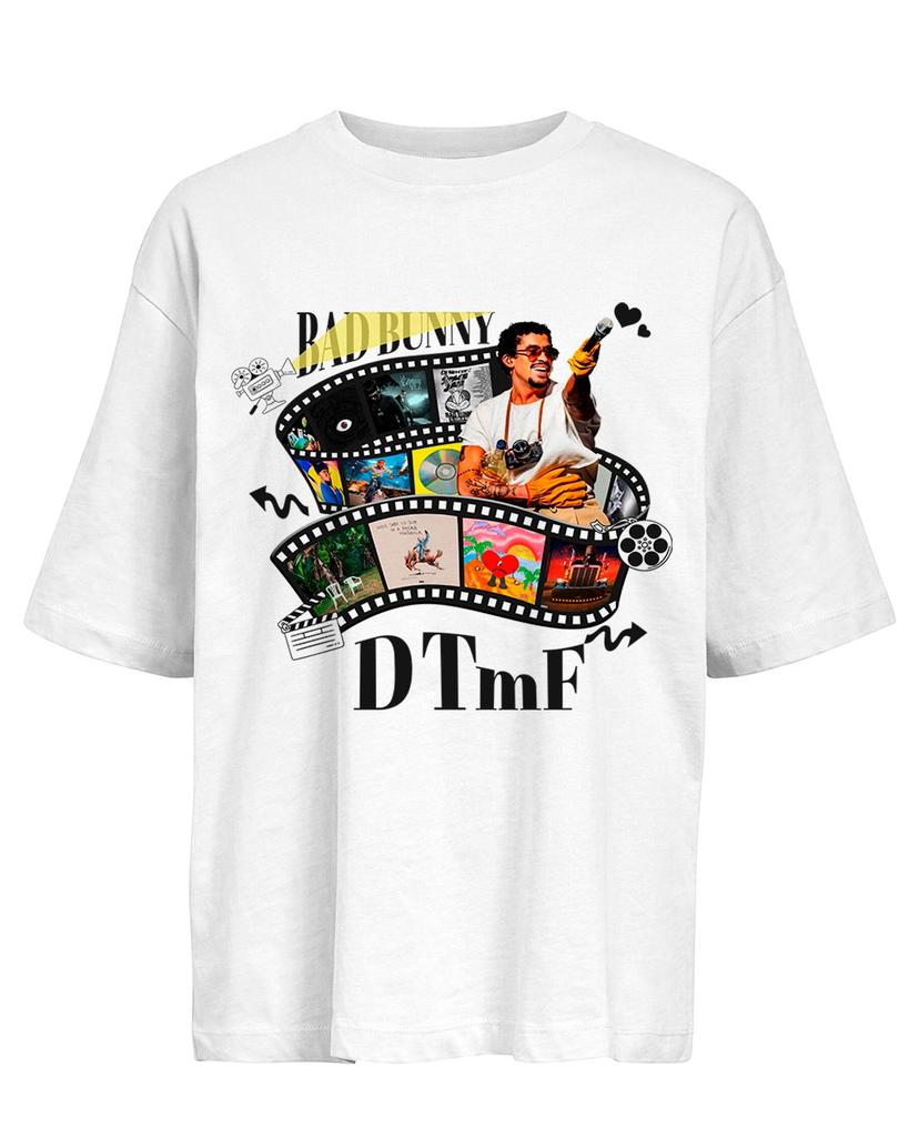 Bad Bunny Print Tshirt Unisex Women Oversized Y2k Sleeve Heavy Cotton Loose Street Harajuku Clothing High Quality Casual Loose Tee