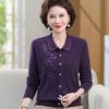 Luxury 100% Pure Wool Embroidered Cardigan for Mothers and Grandmothers - Mid-aged & Elderly Women's Lapel Sweater