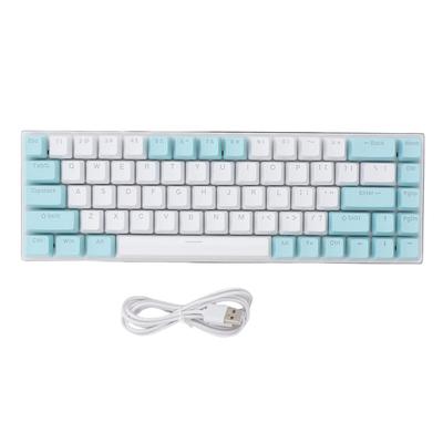 Mechanical Keyboard 60percent  RGB Blue Switch 68 Keys Wired Gaming Keyboard for PC Laptop Green White