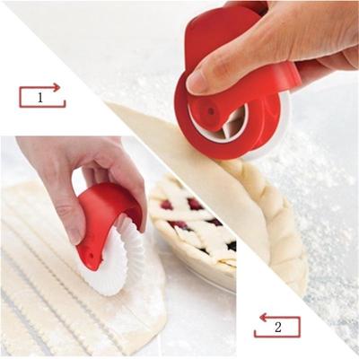 Multi Functional Pastry Roller Knife, Baking Manual Embossing Cutting Wheel, Pizza Fried Dough Twists Curling Wheel Tool