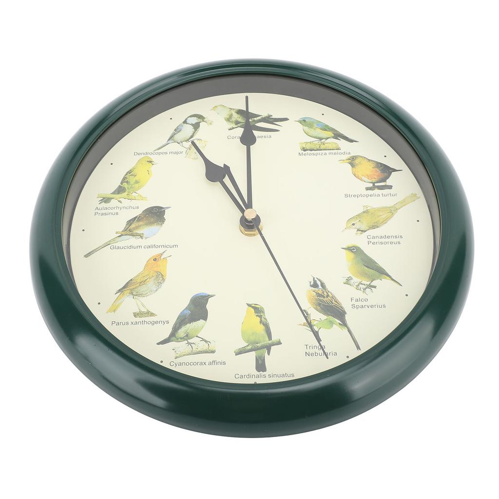 10 Inch Wall Clock Multipurpose Cuckoo Round Silent Punctual Bird Calls Christmas Music Indoor Wall Clocks for Living Room