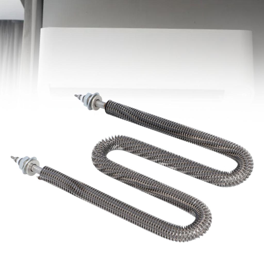 Finned Heating Element W Type 3500W M18 X 25 Stainless Steel Electric Heat Tube for for Ovens Baking Air Conditioning AC 380V