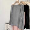 Gentle wind gray knitted cardigan women's season loose casual sunscreen bottoming shirt jacket long-sleeved top