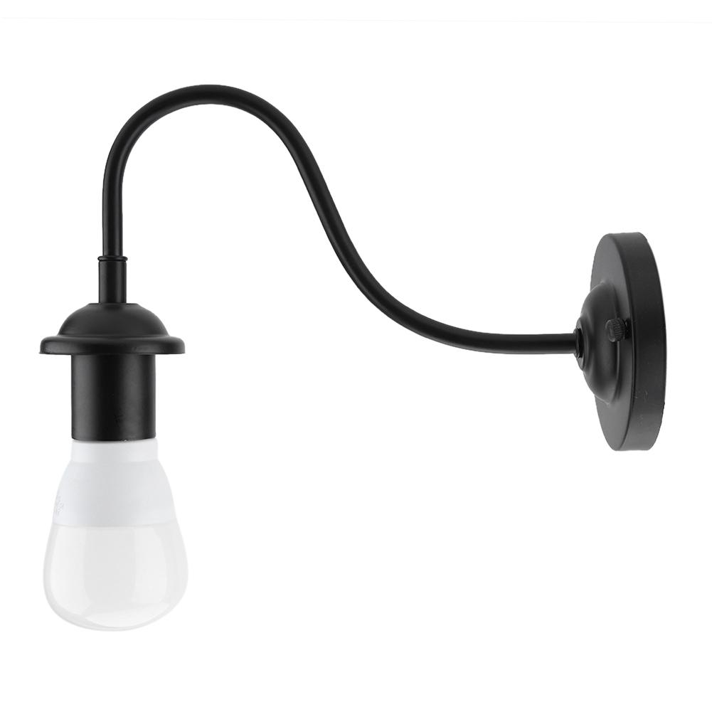 E27 Vintage styl Černá jednoduchá železná nástěnná lampa s nástěnným svítidlem 90-250V