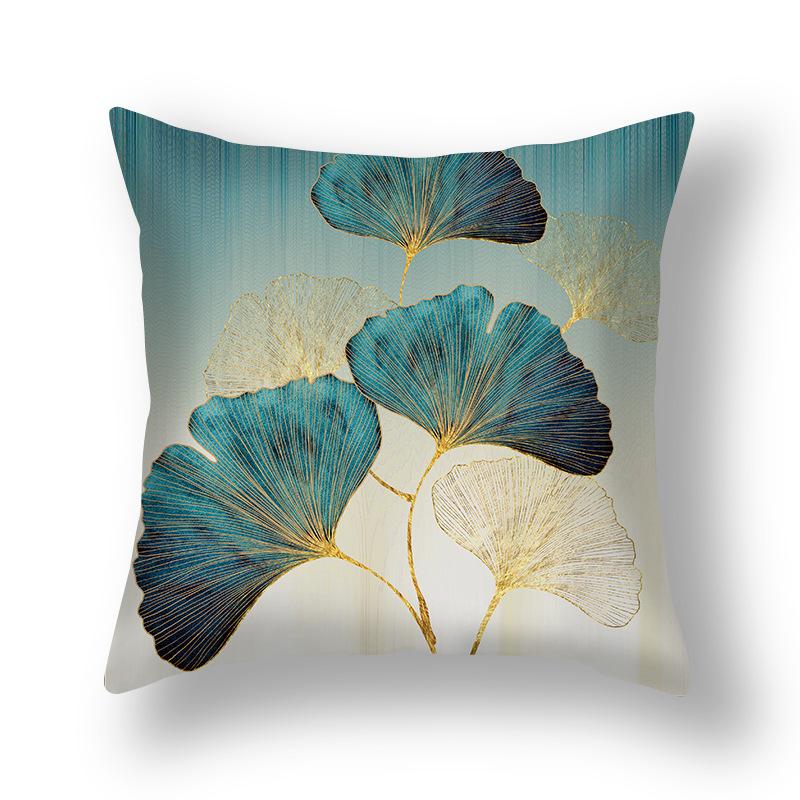 Short Plush Pillowcase, Simple and Versatile Ginkgo Leaf Pillow, Modern Decorative Sofa Pillow, Cushion