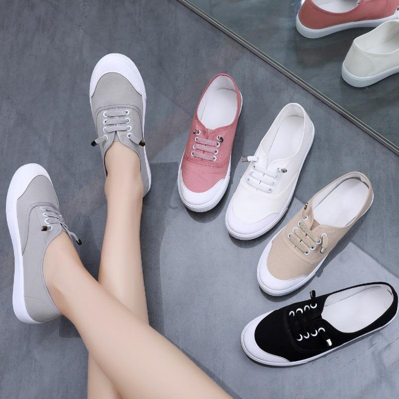 Canvas shoes spring new canvas shoes women's versatile white shoes student flat casual board shoes