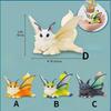 Kawaii Doll Butterfly Cat Silkworm Moth Cat Statue Assembly Toy Jewelry Cartoon PVC Action Desktop Set Desk Decoration Figurine