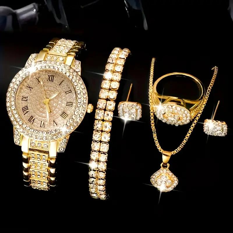 Roman Pattern Diamond-encrusted Women's Watch Women's Watch Quartz Watch Bracelet Women's Watch