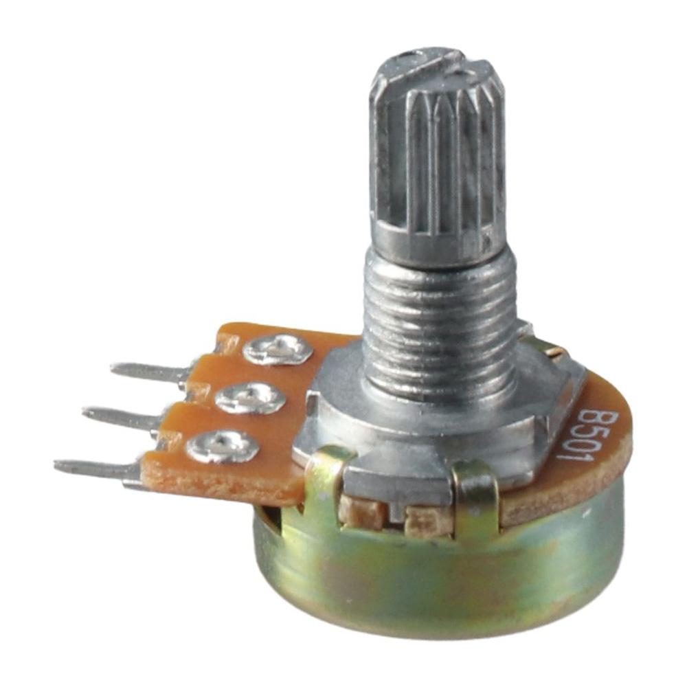 

B500 500 Ohm 3 Terminals Single Linear Rotary Taper Potentiometer 1PC