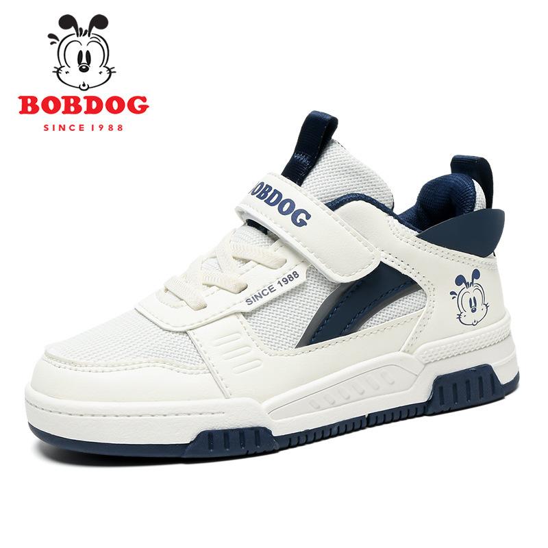 Babu Bean Classmate Girls Mesh Leather Medium and Older Children's Board Shoes Casual Versatile Spring and Autumn Children's Sneakers Boys
