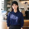 Customizable Pure Cotton Long-Sleeved Autumn/Winter Barista Uniforms for Milk Tea Shops, Dessert Shops, Fast Food Restaurants, and Catering.