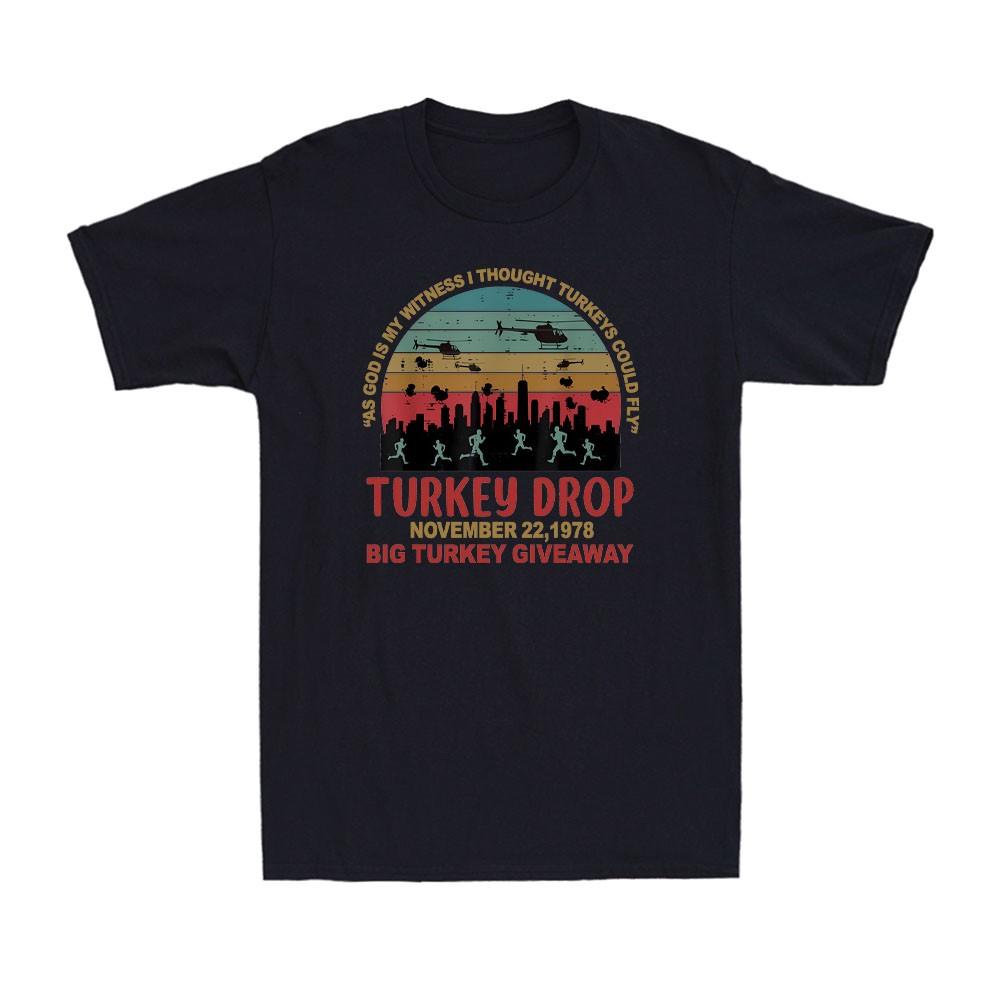 Turkey Drop November 22 1978 Funny Thanksgiving Vintage Men s T-Shirt S