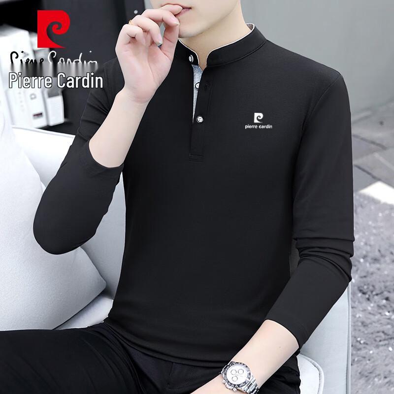Pierre Cardin Men's Long Sleeve Round Neck Polo Shirt