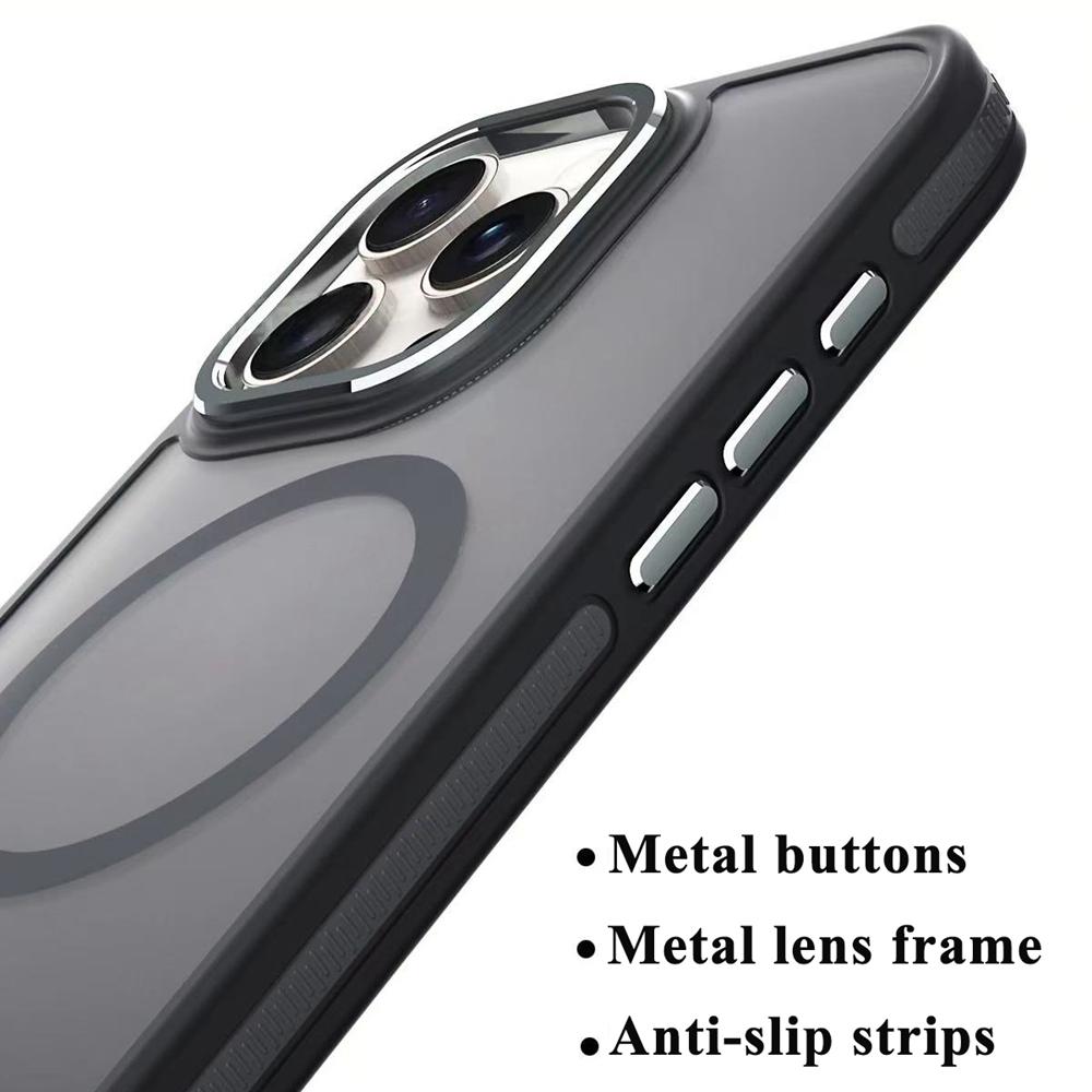 KEYSION Shockproof Magnetic Case for iPhone 15 16 Pro Max 15 Plus 16e Matte Translucent PC+TPU Color Blocking Phone Cover
