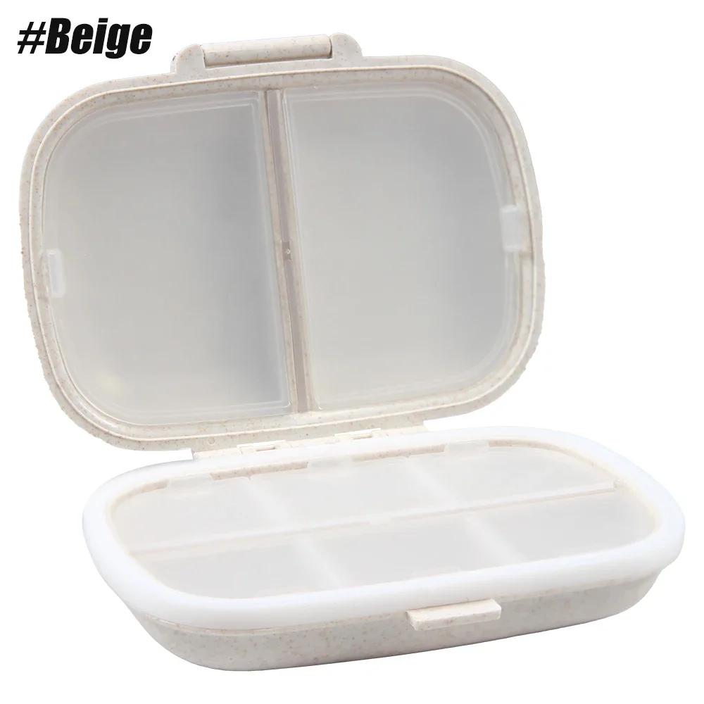 1Pc Travel Pill Organizer,8 Compartments Portable Pill Case,Small Pill Box for Pocket Purse Portable Medicine Vitamin Container