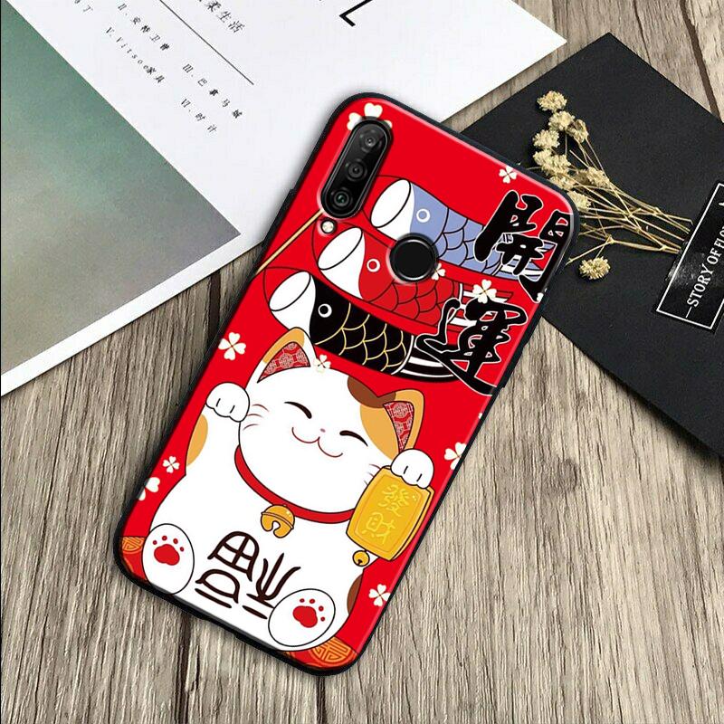 Maneki Neko Lucky Money Cat For Huawei Nova 11 Pro 12i 3i 7i 8i 9 10 SE Y60 Y61 Y70 Y72 Y73 Y90 Y91 P20 P30 P40 Lite Case