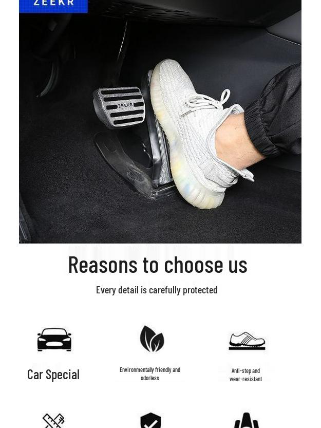Rutschfester Fußpedal für Jike 001 Gas & Bremse - Innenraummodifikation Auto Zubehör