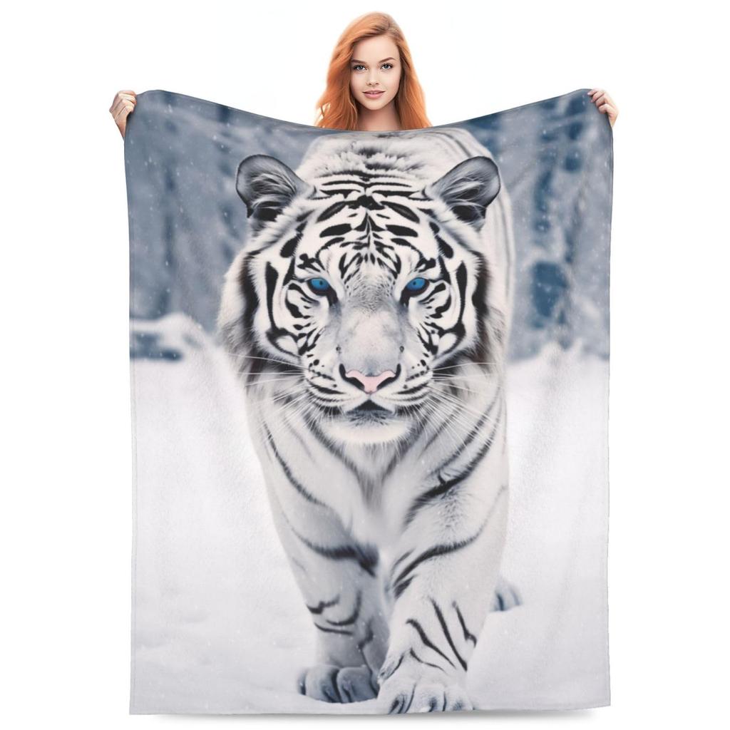 Tiger Blanket Wild Animal Flannel Throw Blanket Soft Comfy Lightweight Cozy Plush Fuzzy Warm Blanket for Home Couch Bed Sofa