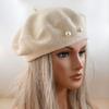 56cm Malířská čepice Lehký Perlový Baret Retro Kšiltovka Vintage Tenká Vintage Vlna Francouzská Dámská Podzimní