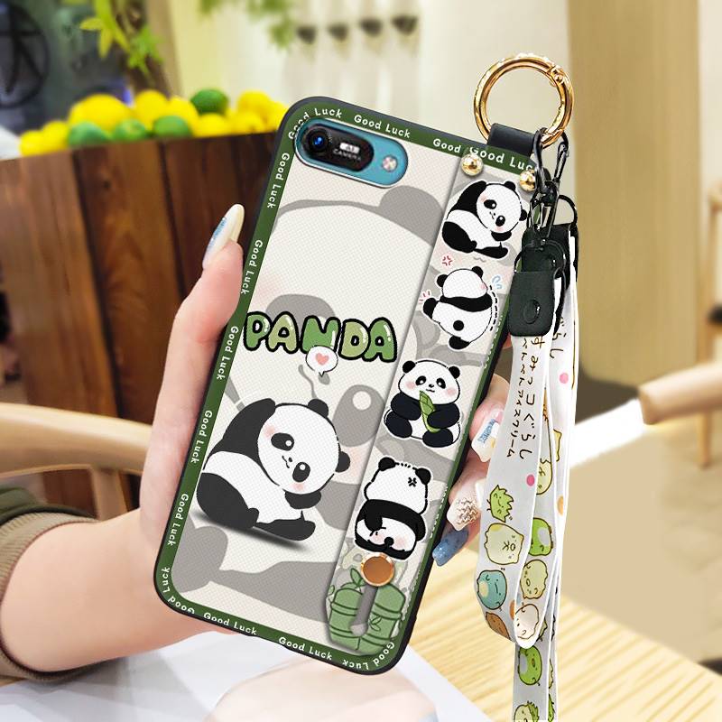 Panda Anti-knock Phone Case For Itel A25/A35/A25 Pro Waterproof Shockproof Back Cover Wristband Wrist Strap Soft case