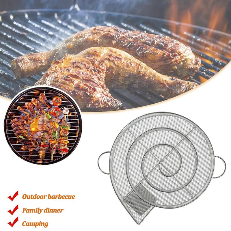Stainless Steel Cold Smoke Generator Charcoal Barbecue Round Meshes Apple Wood Chips Smoker BBQ Grill Accessories For Salmon