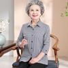 Light Cotton Plaid Shirt for Middle-Aged Women - 3/4 Sleeve