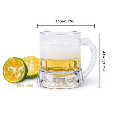 12 Stück 1oz Glas Bierkrüge mit Henkeln, Klare Mini Verkostungs-Whiskybecher zum Biertrinken, Festival, Geburtstag, BBQ, Barparty