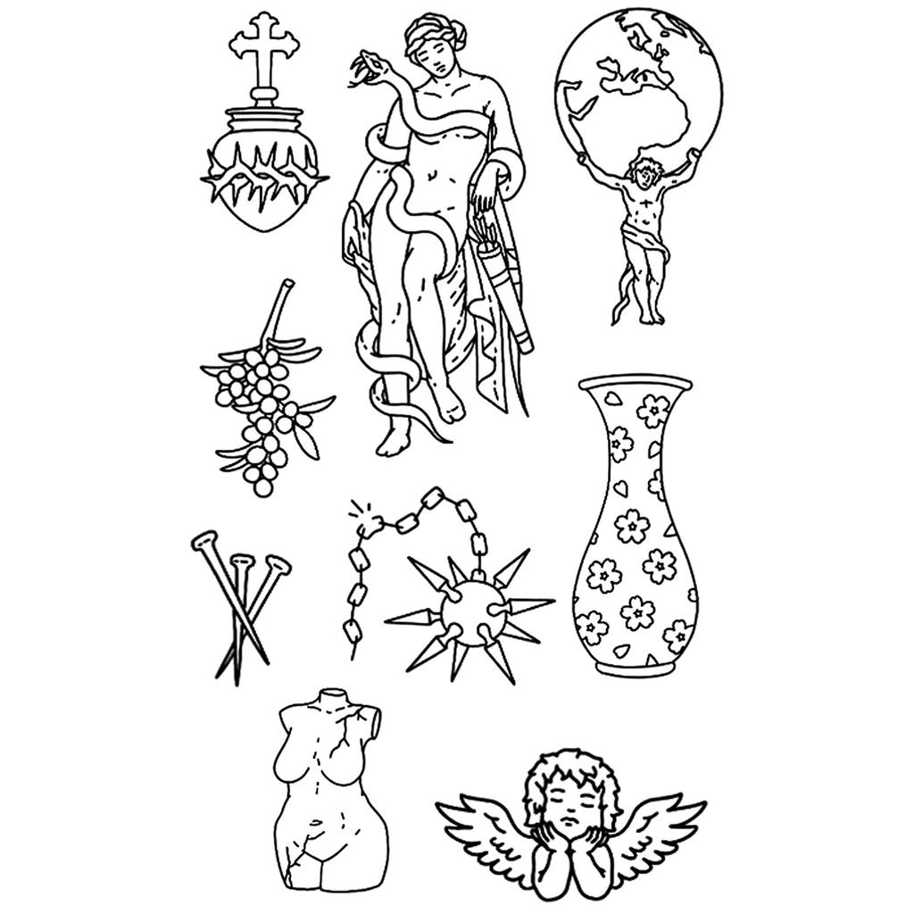 Y2K Sexy Butterfly English Cross Finger Waist Belly Tattoo Sticker Holiday Party Decoration Sticker